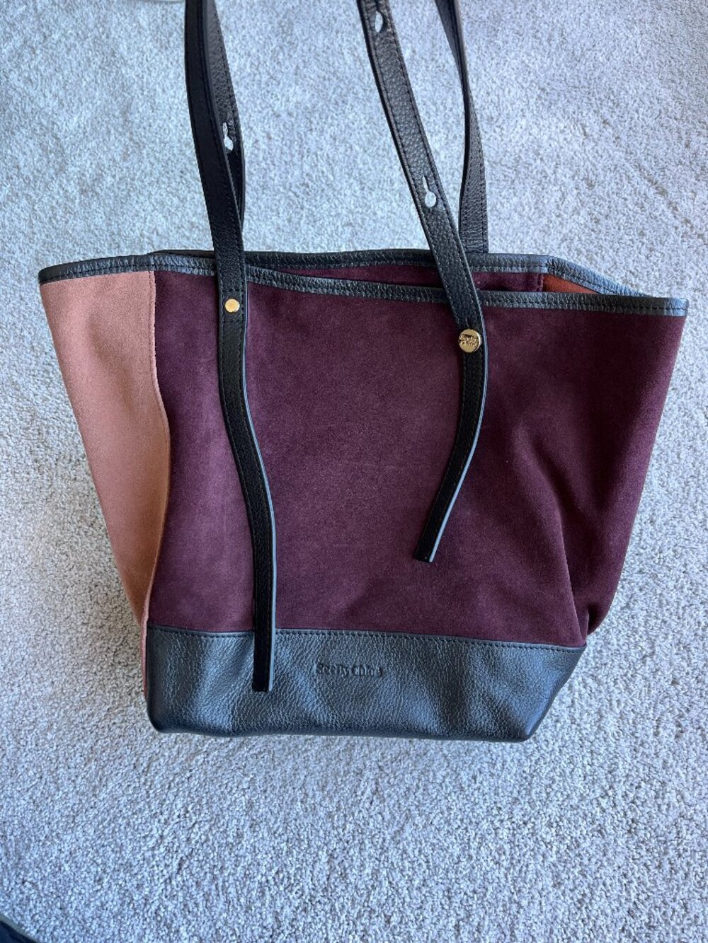 See by Chloé Suede Colorblock Tote